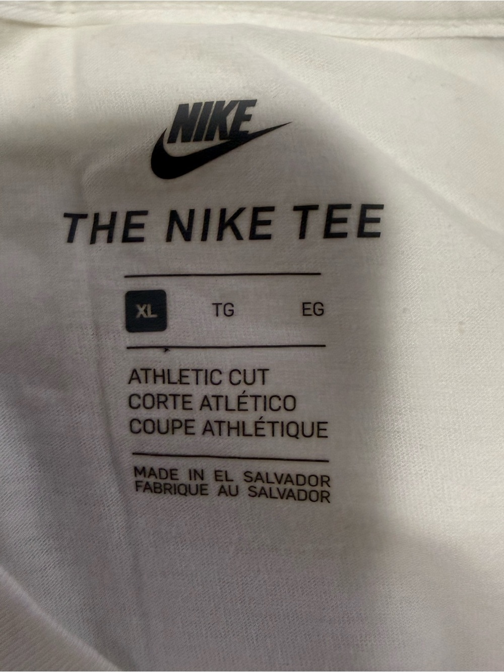 Nike White Short-Sleeve Tee with Blue & Yellow Swoosh Graphic - Picture 3 of 3